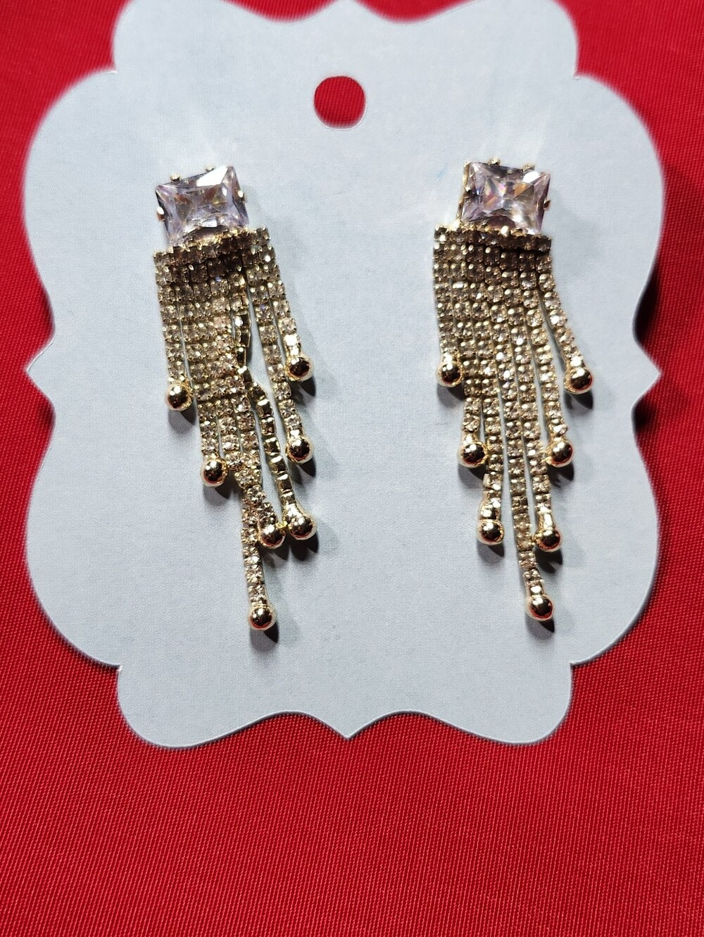 Gold-Tone Crystal Fringe Drop Earrings - Women Jewelry